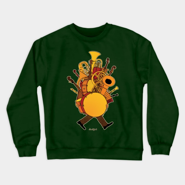 ONE MAN BRASS BAND by San Miguel Crewneck Sweatshirt by boozecruisecrew